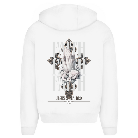 JESUS SAVES BRO - PRAYING HANDS - ZIPPER - UNISEX - OVERSIZE