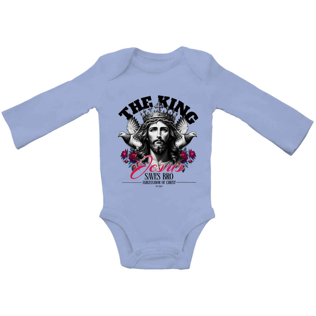 JESUS SAVES BRO - THE KING - BABY BODYSUIT LONGSLEEVE