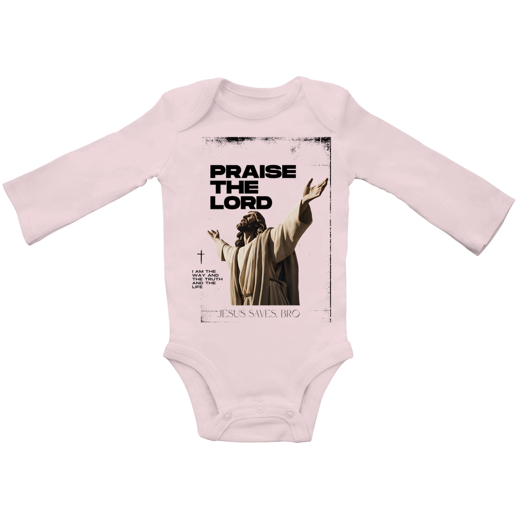JESUS SAVES BRO - PRAISE THE LORD - BABY BODYSUIT LONGSLEEVE