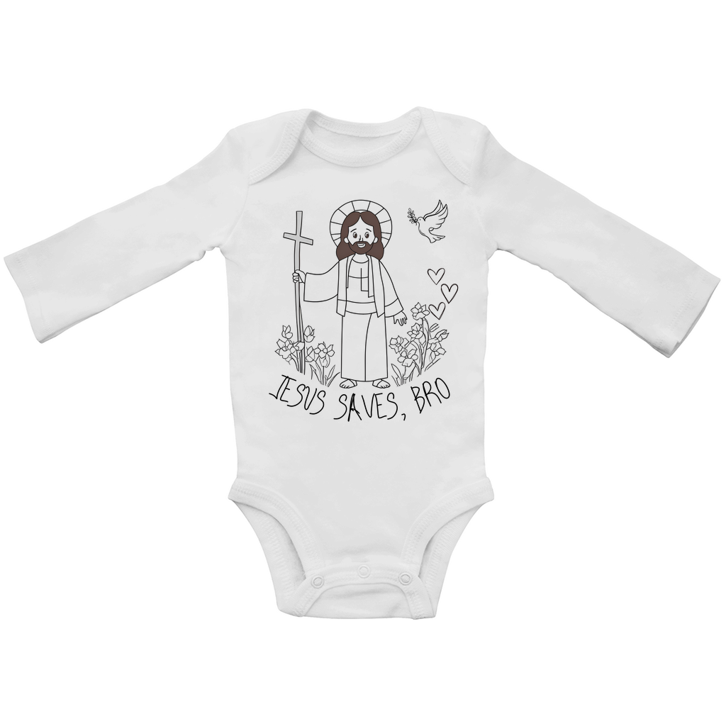 JESUS SAVES BRO - JESUS SAVES - BABY BODYSUIT LONGSLEEVE