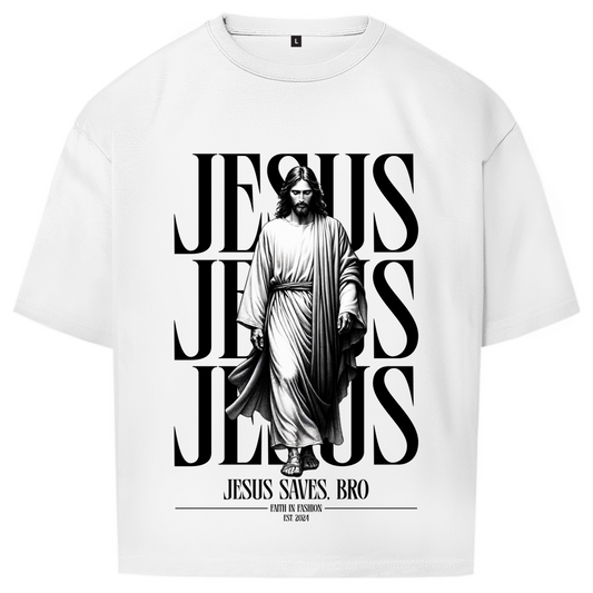 JESUS SAVES BRO - WALKING WITH JESUS - OVERSIZE SHIRT - UNISEX