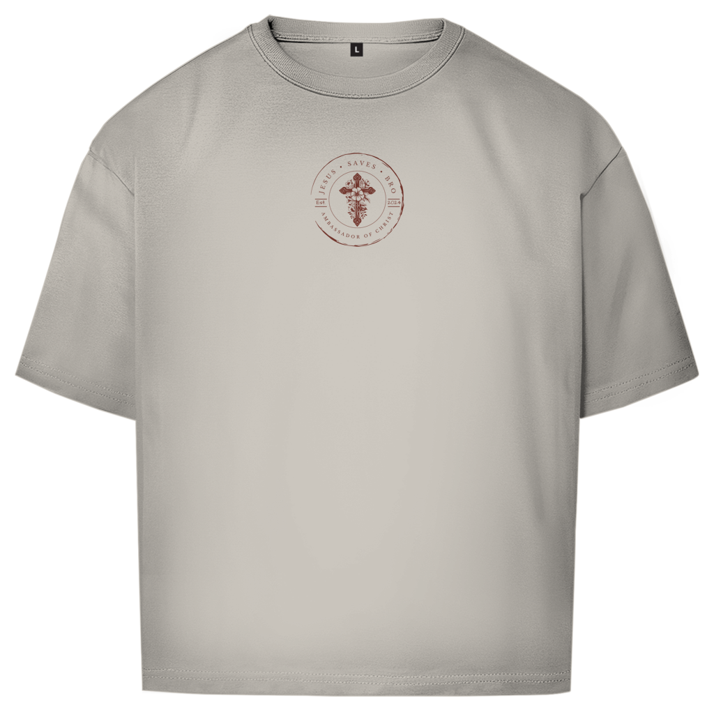 JESUS SAVES BRO - GOD THE GREAT ARCHITECT - OVERSIZE SHIRT - UNISEX - FRONT - GREY