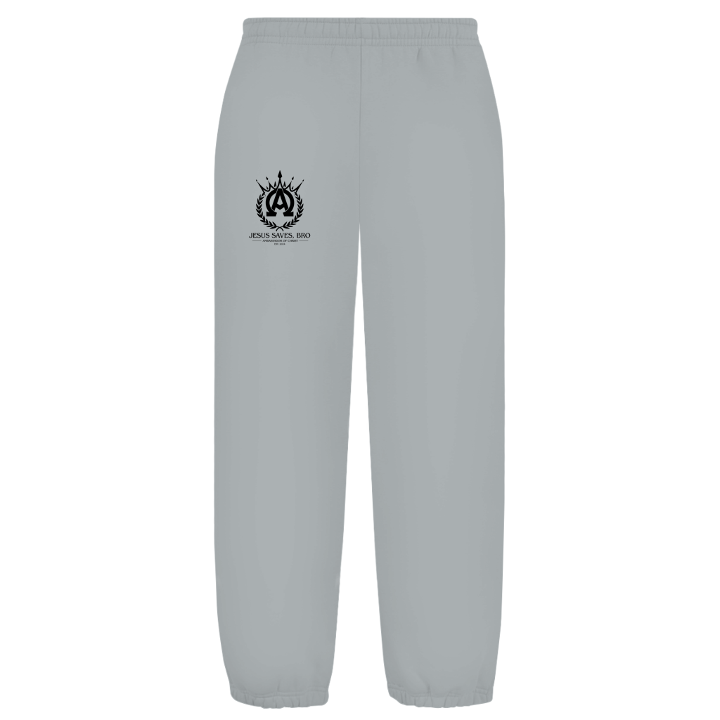 JESUS SAVES BRO - ALPHA & OMEGA JOGGER - HEATHER GREY