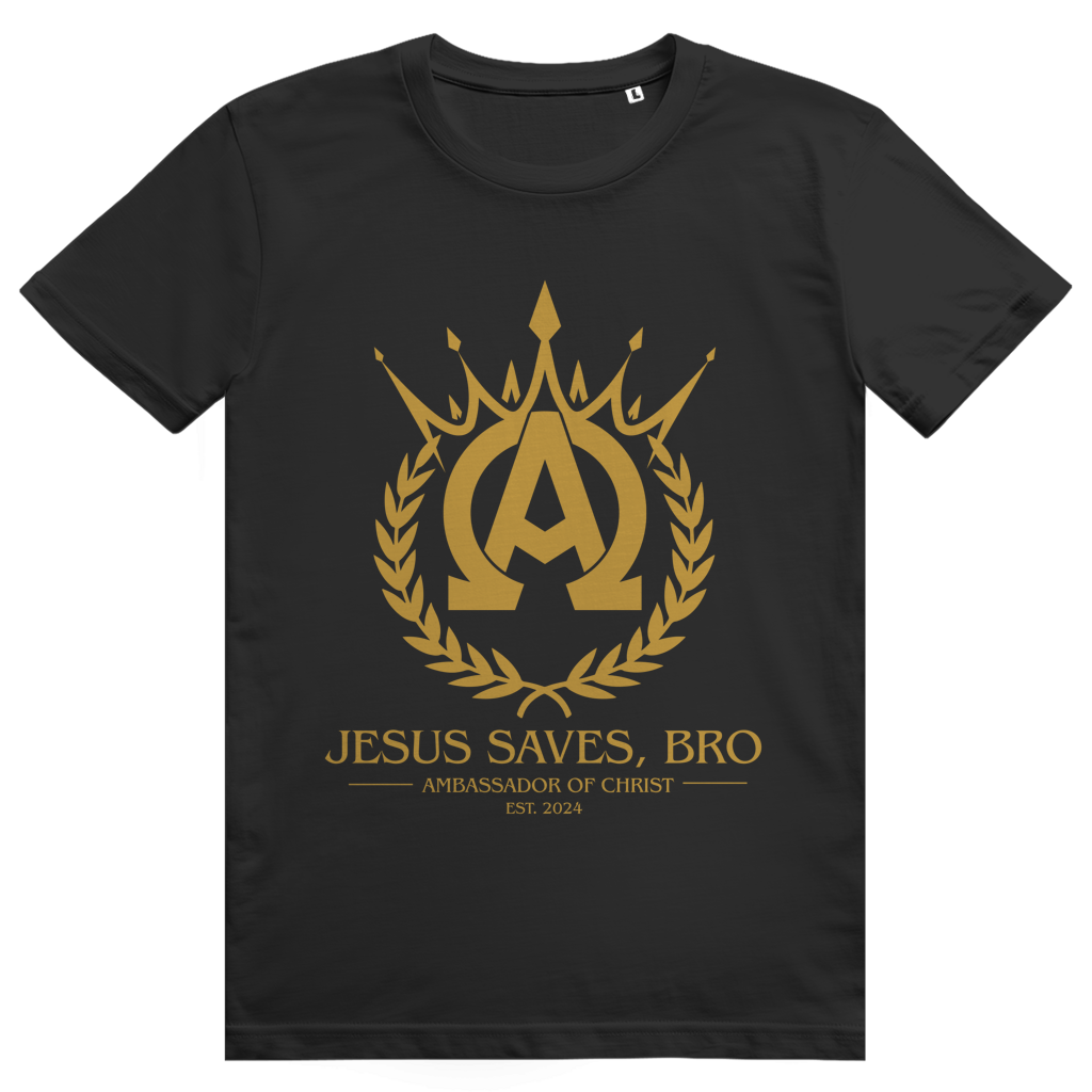 ALPHA & OMEGA SHIRT JESUS SAVES BRO - BLACK
