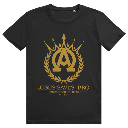 ALPHA & OMEGA SHIRT JESUS SAVES BRO - BLACK