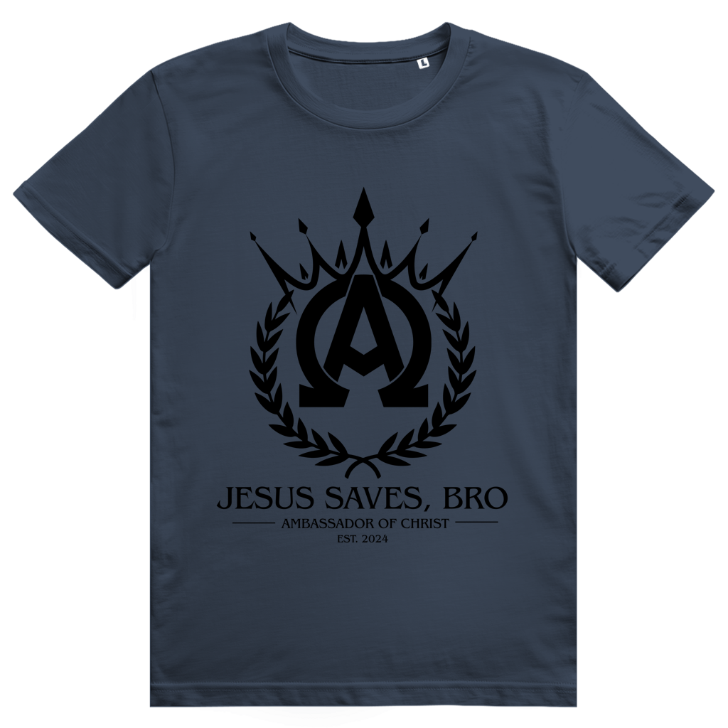 ALPHA & OMEGA SHIRT JESUS SAVES BRO - INDIA INK GREY