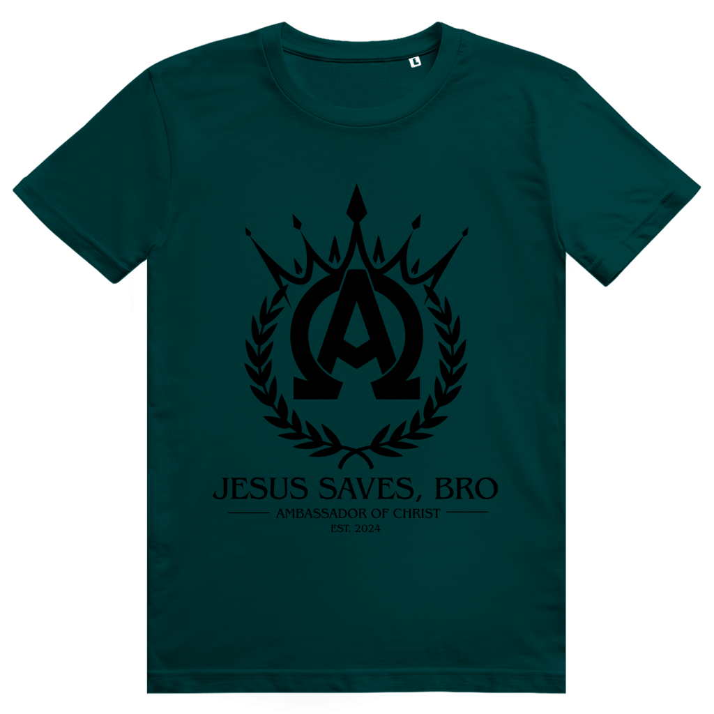 ALPHA & OMEGA SHIRT JESUS SAVES BRO - GLAZED GREEN