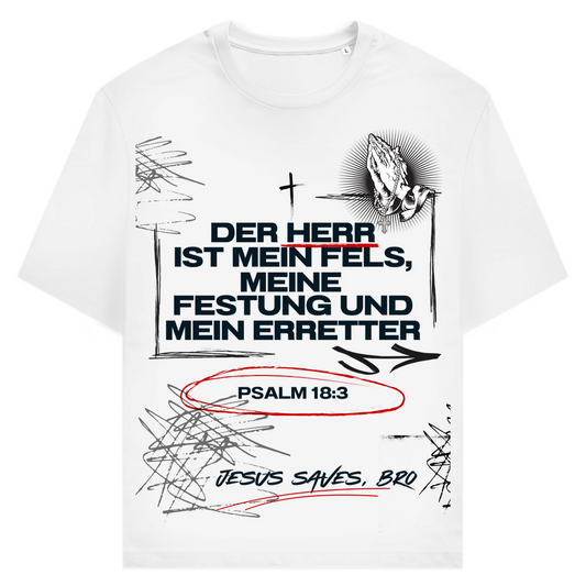 JESUS SAVES BRO - DER HERR IST MEIN FELS - T-SHIRT - UNISEX