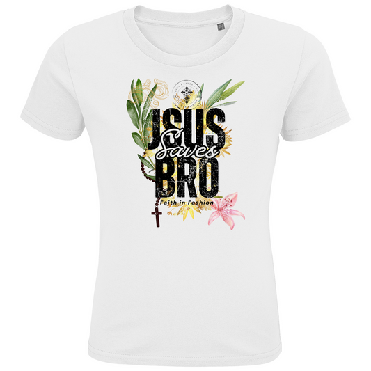 JESUS SAVES BRO - FLOWERS & CHAIN - T-SHIRT KIDS