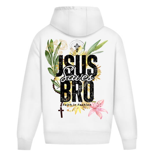 JESUS SAVES BRO - FLOWERS & CHAIN - OVERSIZE HOODIE - UNISEX