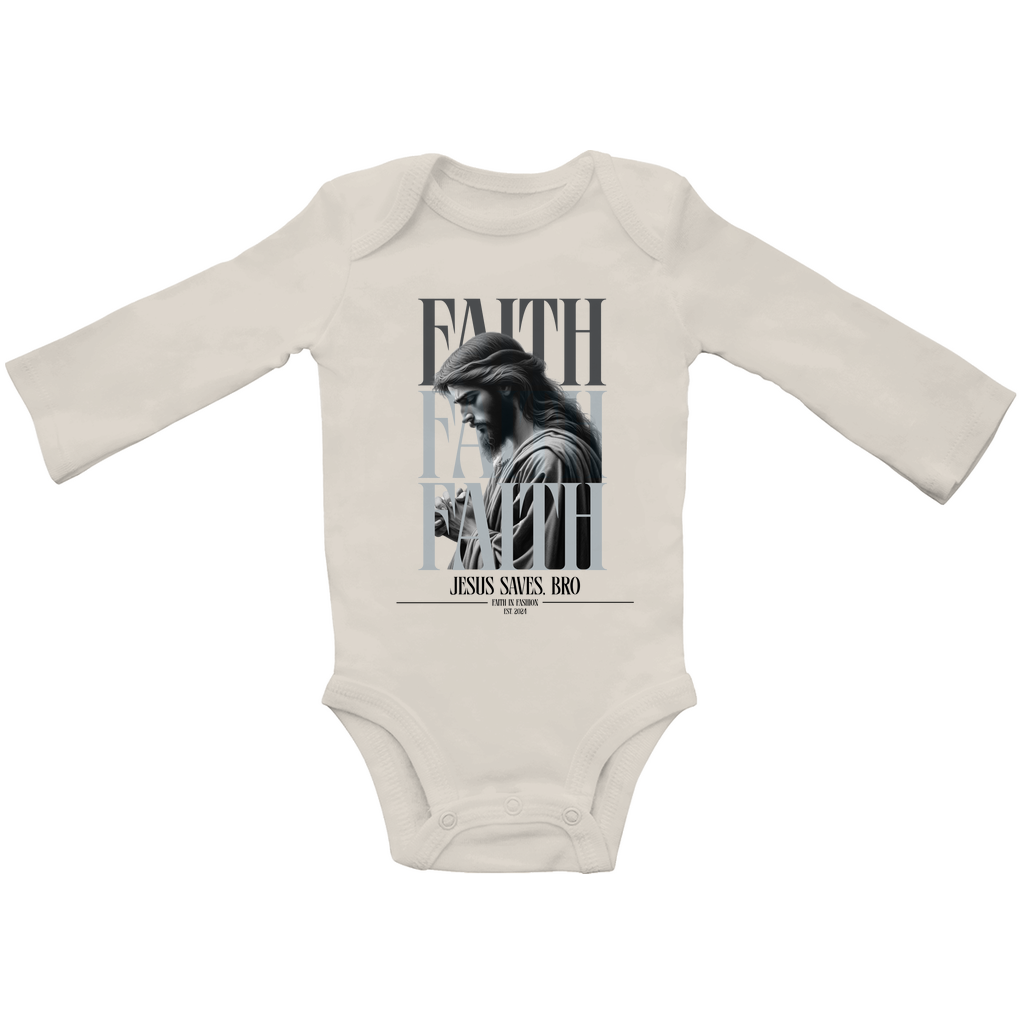JESUS SAVES BRO - FAITH - BABY BODYSUIT LONGSLEEVE