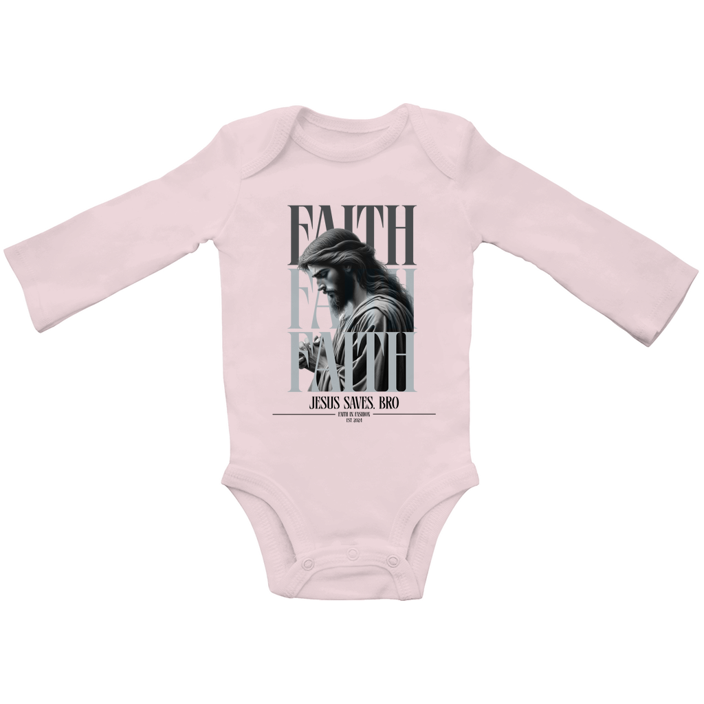 JESUS SAVES BRO - FAITH - BABY BODYSUIT LONGSLEEVE