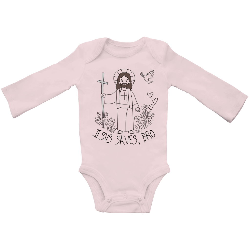 JESUS SAVES BRO - JESUS SAVES - BABY BODYSUIT LONGSLEEVE