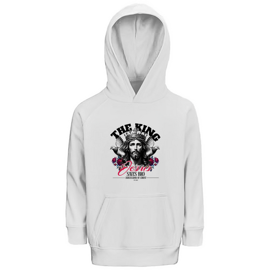 JESUS SAVES BRO - THE KING - KIDS HOODIE