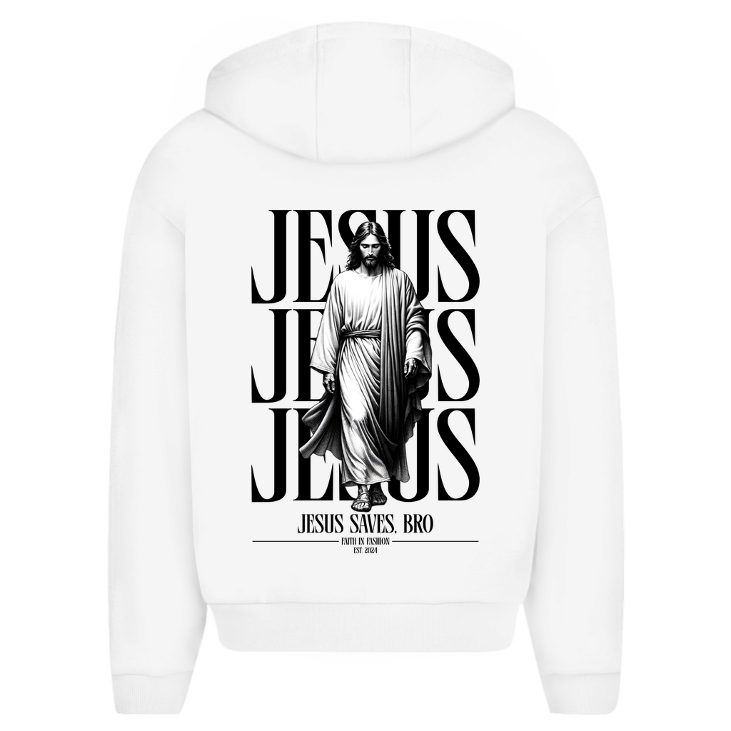 JESUS SAVES BRO - WALKING WITH JESUS - ZIPPER - UNISEX - OVERSIZE