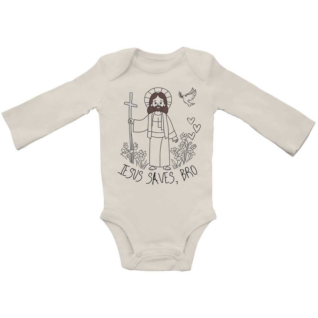 JESUS SAVES BRO - JESUS SAVES - BABY BODYSUIT LONGSLEEVE