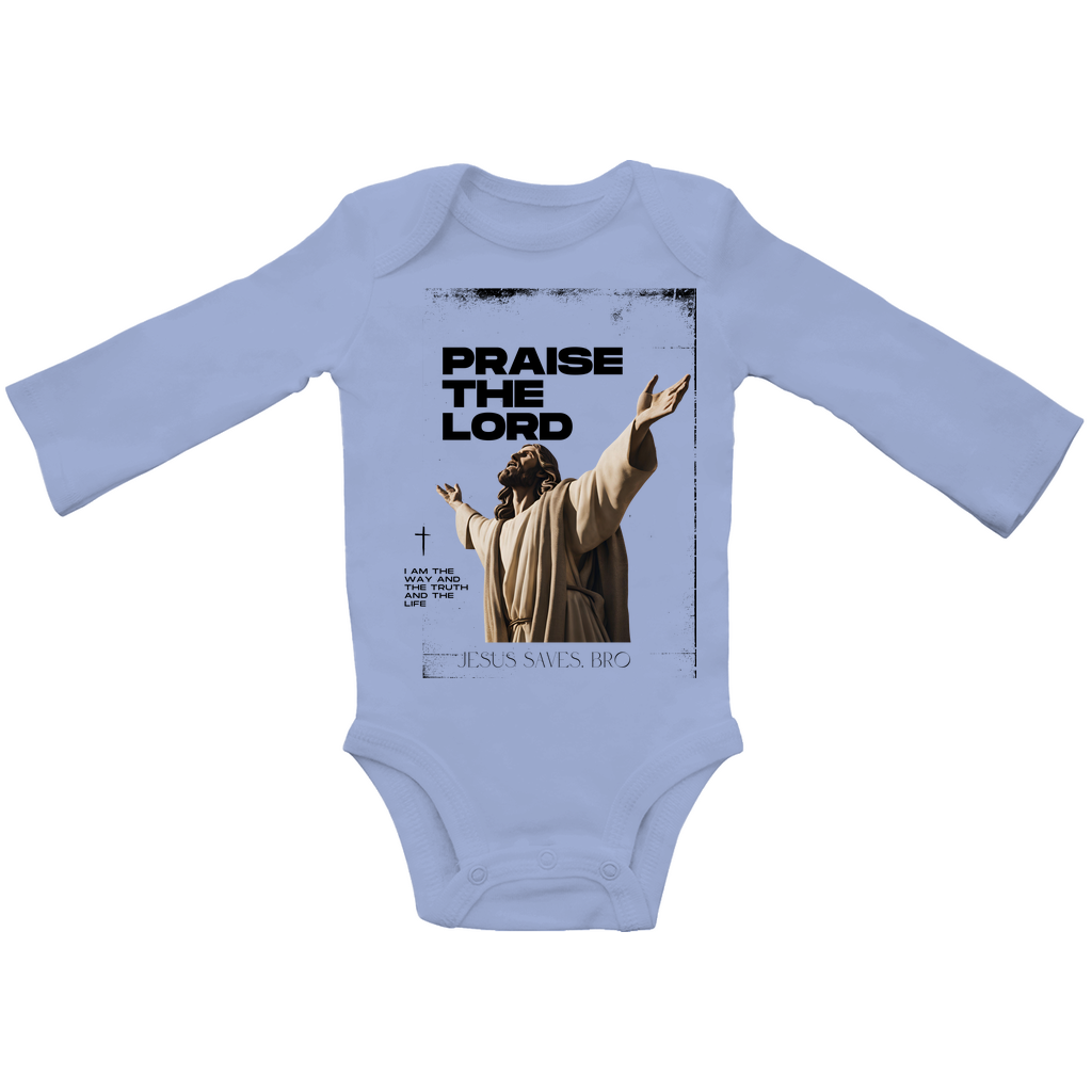 JESUS SAVES BRO - PRAISE THE LORD - BABY BODYSUIT LONGSLEEVE