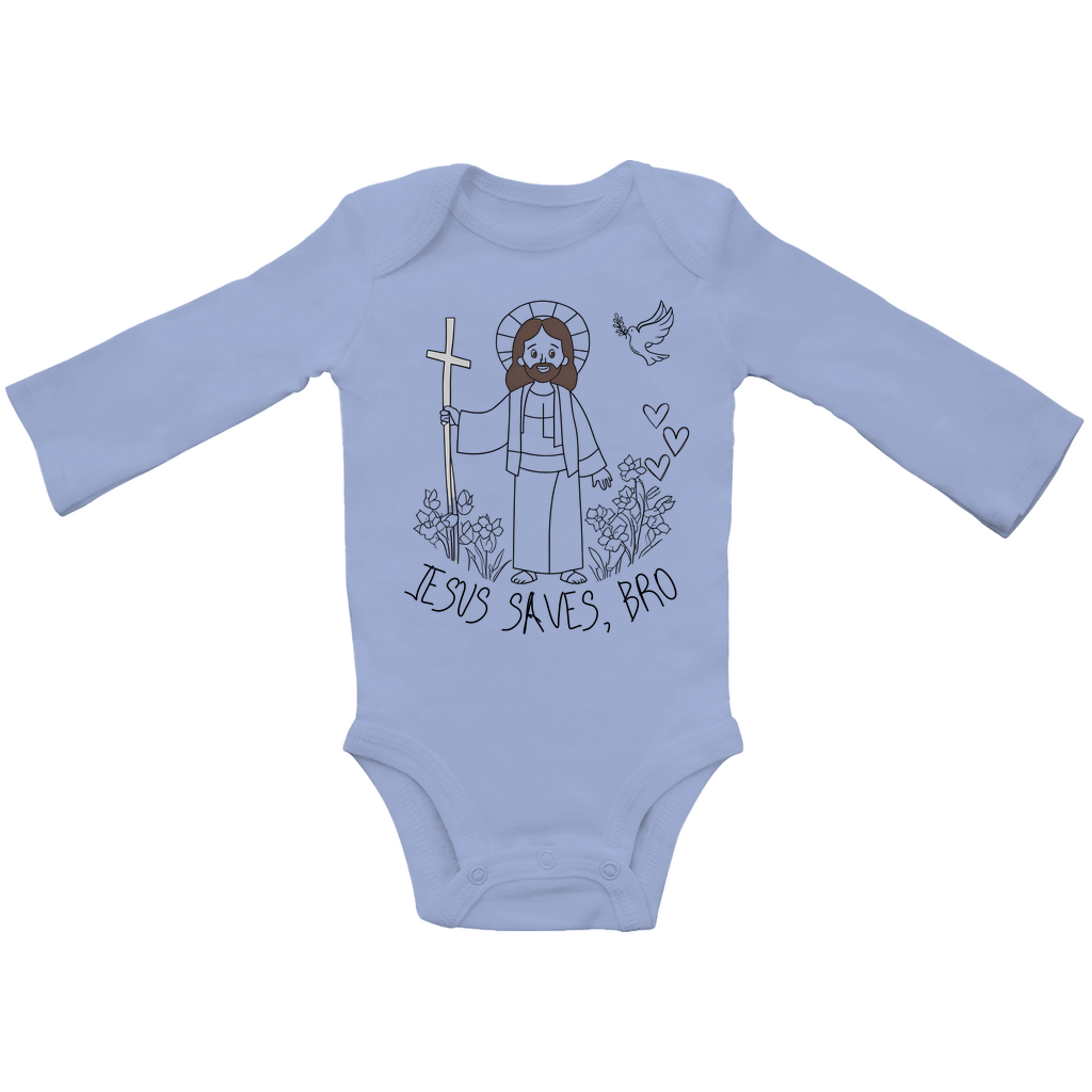 JESUS SAVES BRO - JESUS SAVES - BABY BODYSUIT LONGSLEEVE