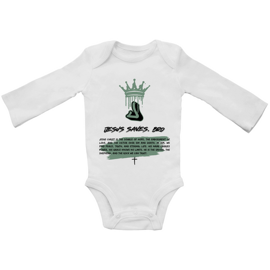 JESUS SAVES BRO - SOURCE OF HOPE - BABY BODYSUIT LONGSLEEVE