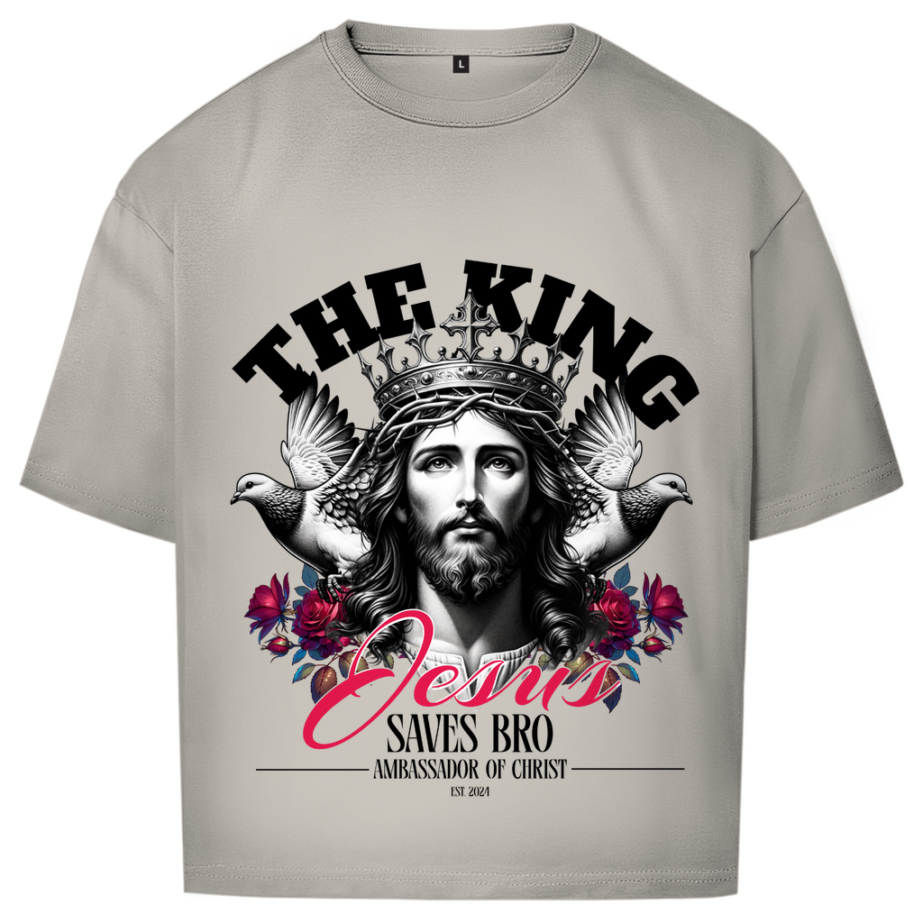 JESUS SAVES BRO - THE KING  - OVERSIZE SHIRT - UNISEX