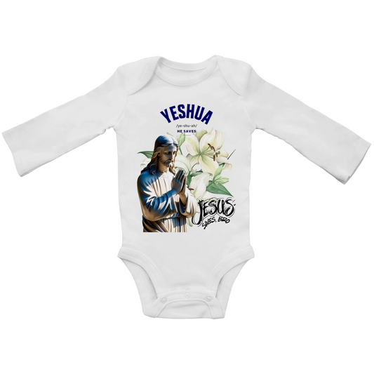JESUS SAVES BRO - YESHUA - BABY BODYSUIT LONGSLEEVE
