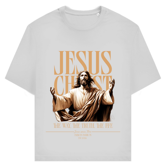 JESUS SAVES BRO - JESUS CHRIST - T-SHIRT - UNISEX - FRONT - HEATHER GREY