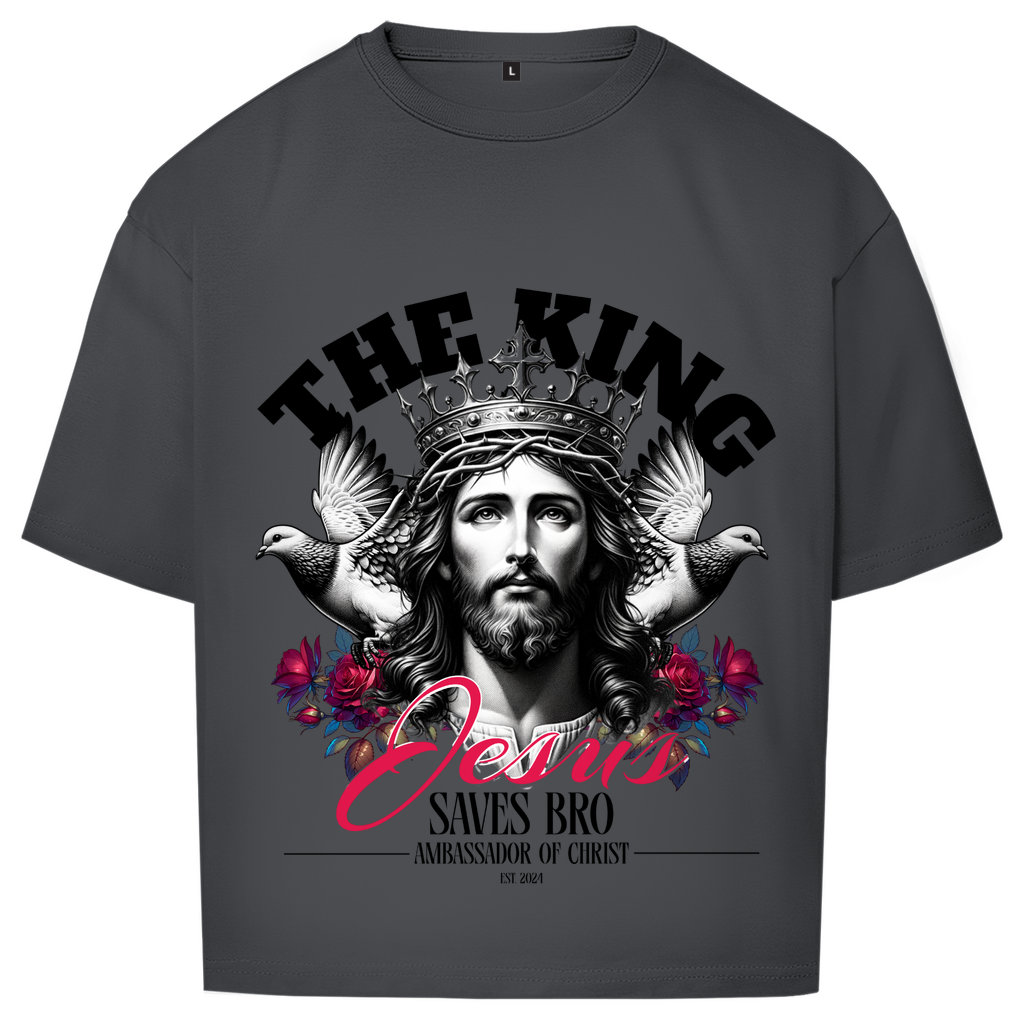 JESUS SAVES BRO - THE KING  - OVERSIZE SHIRT - UNISEX