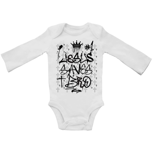 JESUS SAVES BRO - JSB-GRAFFITI STYLE - BABY BODYSUIT LONGSLEEVE