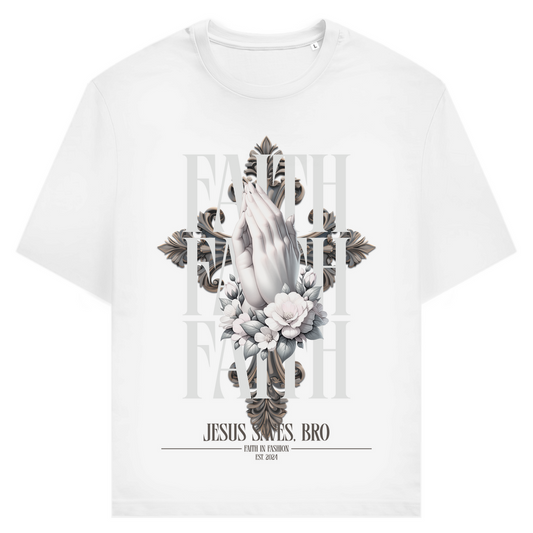 JESUS SAVES BRO - PRAYING HANDS - T-SHIRT - UNISEX
