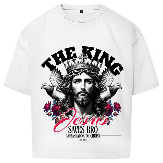 JESUS SAVES BRO - THE KING  - OVERSIZE SHIRT - UNISEX
