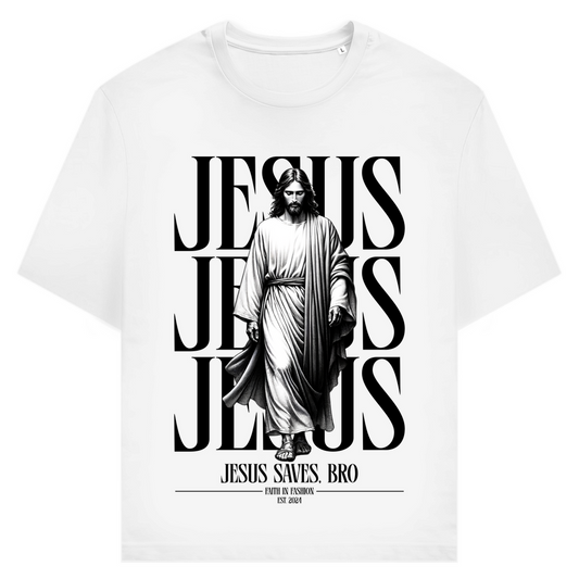 JESUS SAVES BRO - WALKING WITH JESUS - T-SHIRT - UNISEX