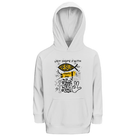 JESUS SAVES BRO - FAITH OVER FEAR - KIDS HOODIE