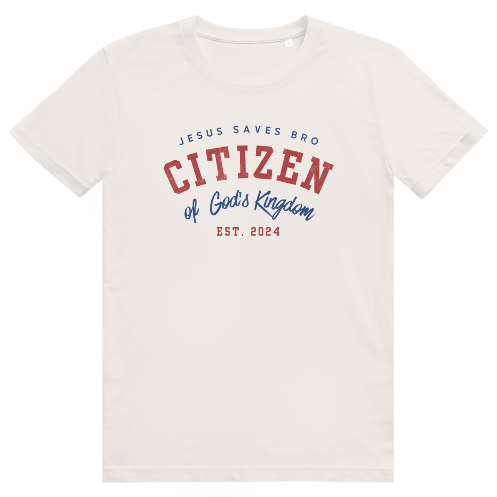 JESUS SAVES BRO_CITIZEN OF GODS KINGDOM_SHIRT_VINTAGE WHITE