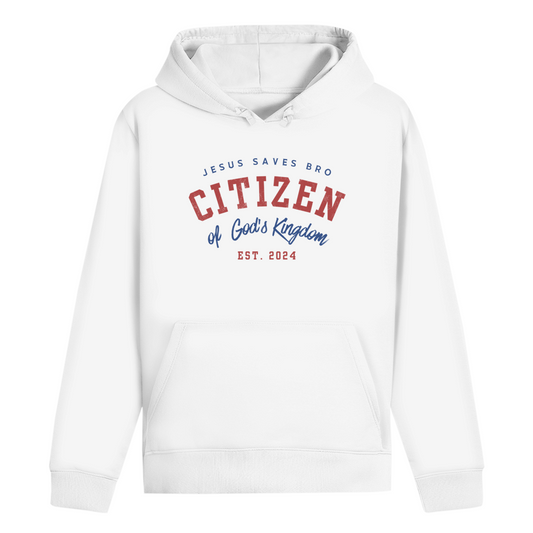 front_White_JESUS_SAVES_BRO_-_CITIZEN_OF_GODS_KINGDOM_-_HOODIE_-_UNISEX